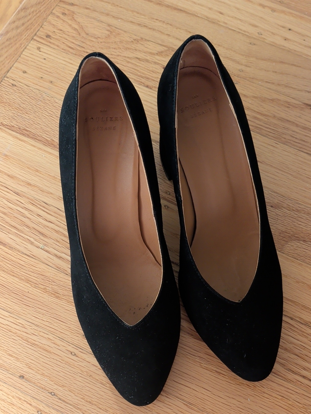 Sezane Alice Suede Block Heel Pumps - Picture 4 of 8